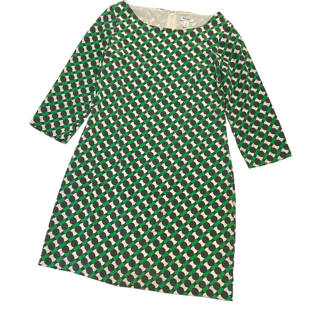 Shift Dress Womens Old Navy Polka Dot Dress Green - Picture 2 of 16